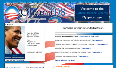 Obama Myspace