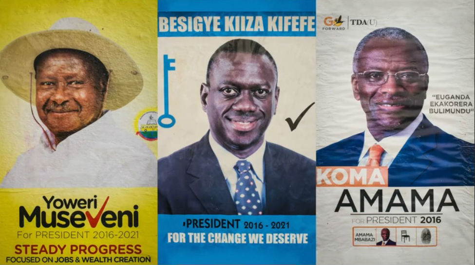 Posters för presidentkandidaterna (Källa: BBC)