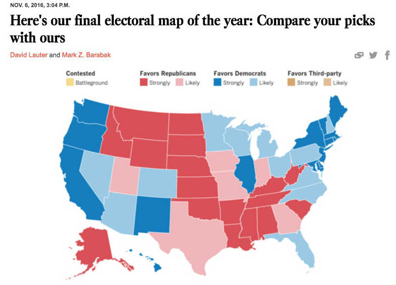 LA Times tror inte på egna undersökningen som visar Trump som vinnare